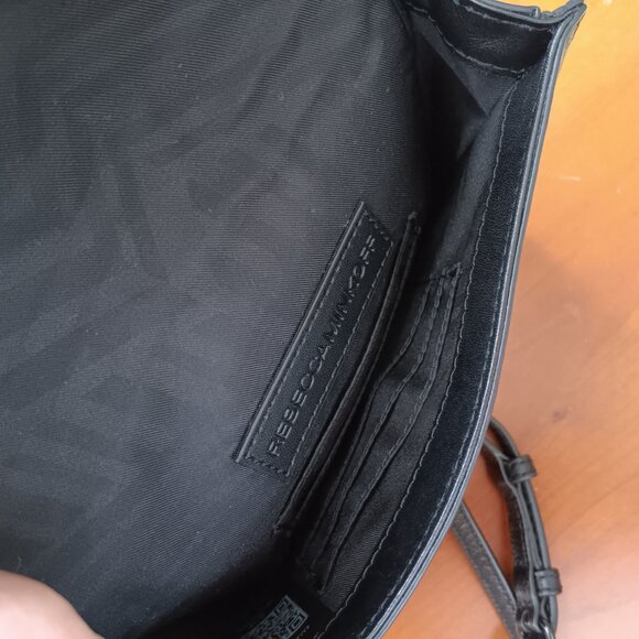 Rebecca Minkoff Chevron Embossed Small Black Leather Shoulder Bag - Picture 8 of 9